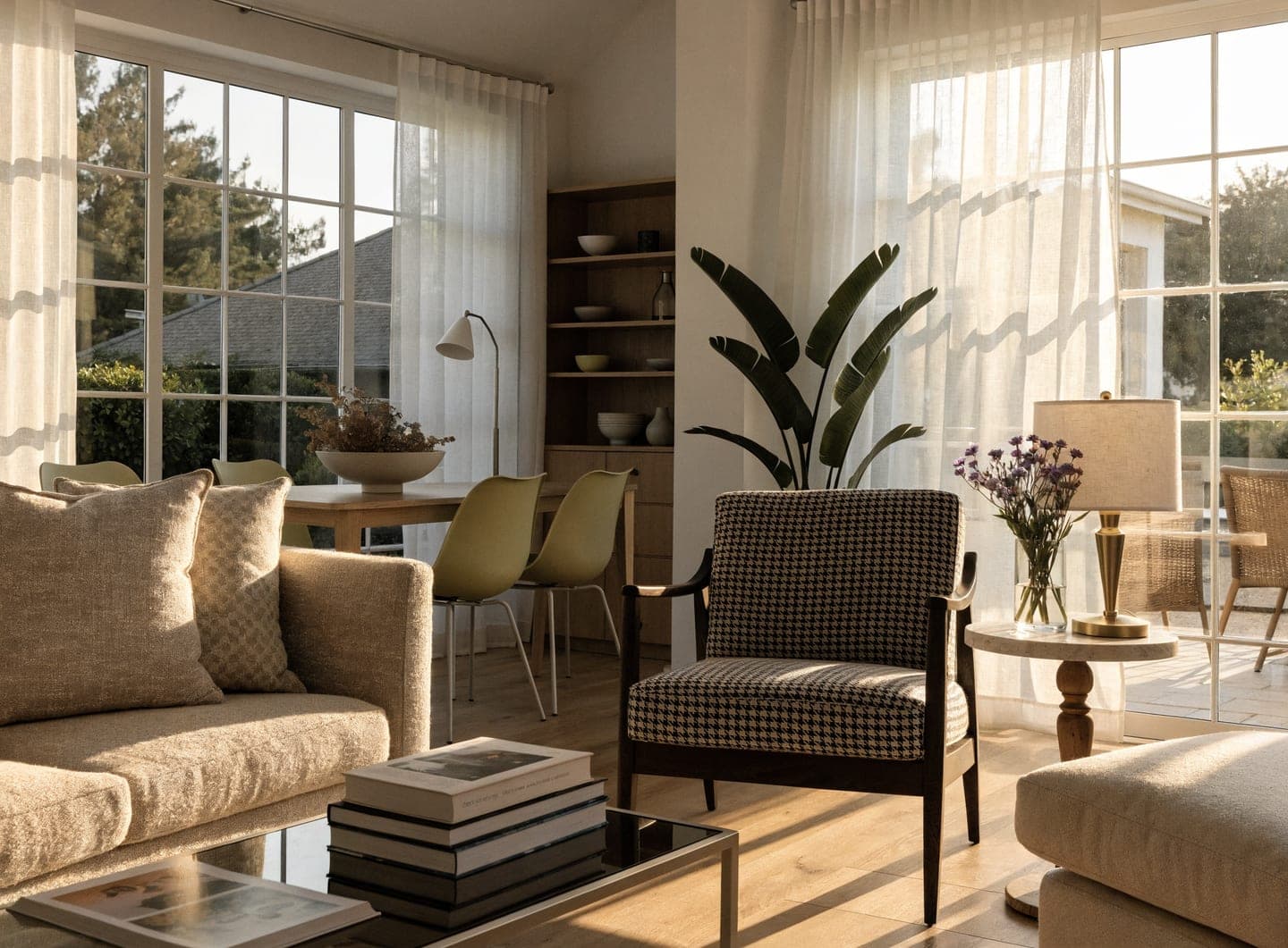 Bright, stylish vacation rental living space